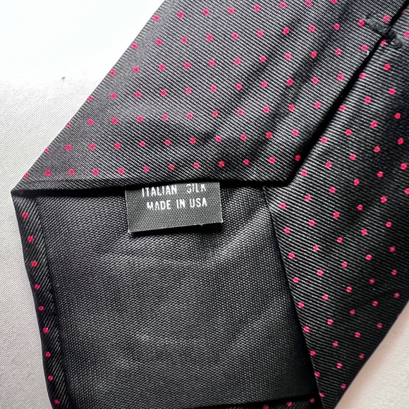 Sophisticated Black Tie with red Dots - Picture 2 of 5